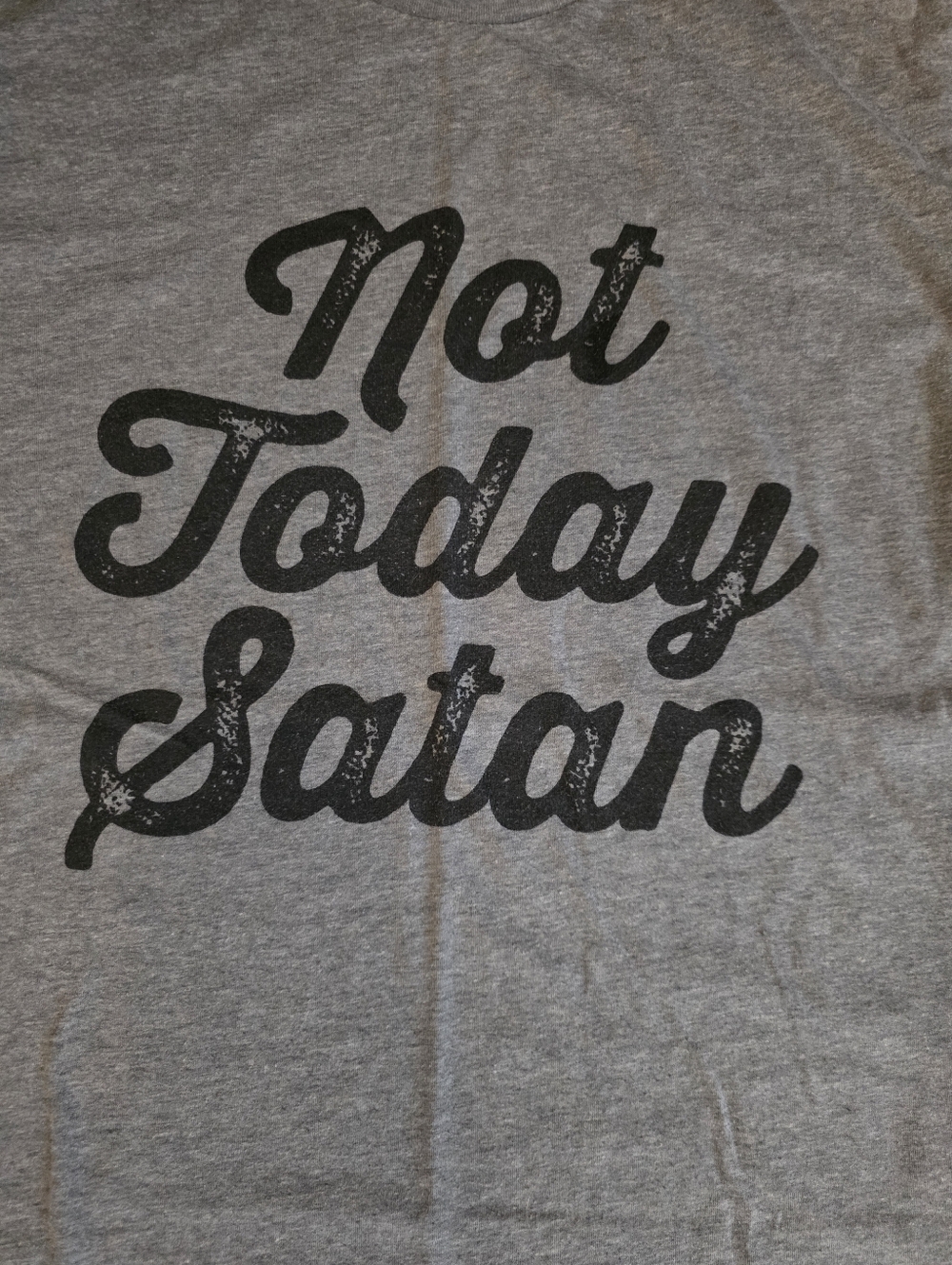 Next Level Apparel Gray "Not Today Satan" Short Sleeve Tee - Picture 2 of 3